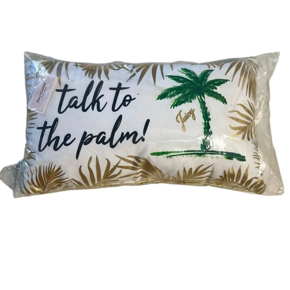 NWT Juicy Couture Talk To The Palm Home Decorative Indoor/Outdoor Pillow